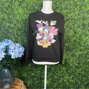 Disney caracter fashion crew neck black long sleeve nwt